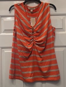 NWT Michael Kors Orange and Tan Sleevless Shirt/tanktop Size Extra Large XL